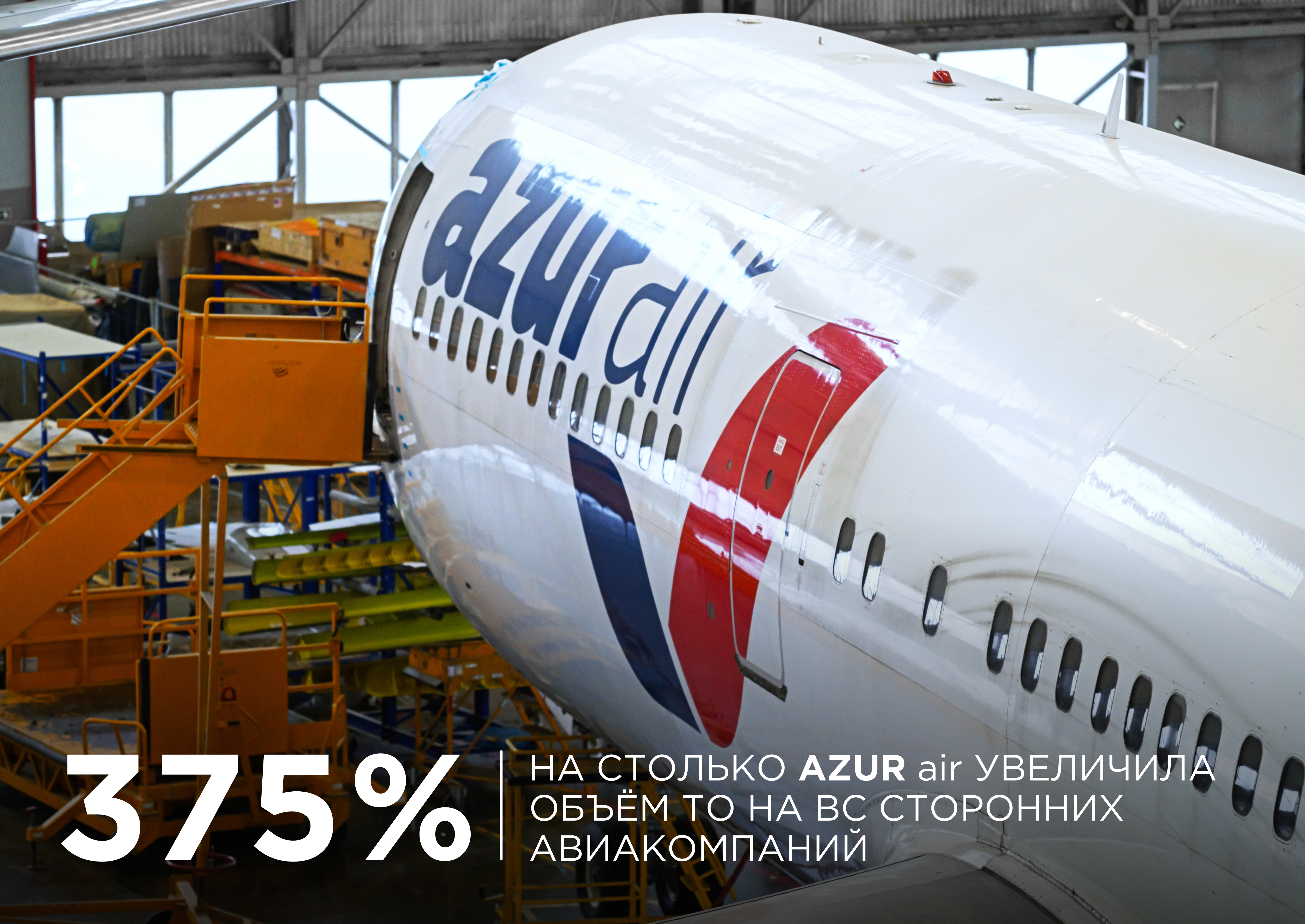 AZUR air почти в четыре раза увеличила объем периодического технического обслуживания воздушных судов других авиакомпаний РФ